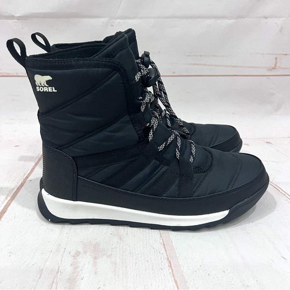 Sorel Black and White Kids Snow Boot